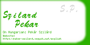 szilard pekar business card