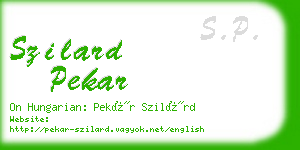 szilard pekar business card